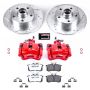 PowerStop KC512-26 Z26 Street Performance Ceramic Brake Pad, Drilled Slotted Rotor, and Caliper Kit