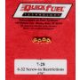 QUICK FUEL TECHNOLOGY QFT7-28 .028in- 6-32 Screw-in Restrictors (4pk)