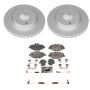 PowerStop ESK5326 Genuine Geomet Coated Rotors, ECE-R90 Brake Pads + Hardware Kit
