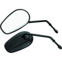 Bikers Choice 482007 Black Tapered Long Stem Mirrors Pr