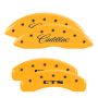 MGP 35013SCTSYL 4 Caliper Covers Engraved Front Cursive/Cadillac Engraved Rear CTS Yellow finish black ch