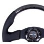 NRG Carbon Fiber Steering Wheel (315mm) Leather Trim w/Black Stitching