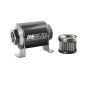 DeatschWerks Stainless Steel 8AN 10 Micron Universal Inline Fuel Filter Housing Kit (70mm)
