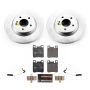 PowerStop ESK5053 Genuine Geomet Coated Rotors, ECE-R90 Brake Pads + Hardware Kit