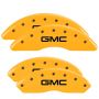 MGP 34210SGMCYL 4 Caliper Covers Engraved Front & Rear GMC Yellow finish black ch