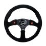 NRG RST-023D-S Reinforced Steering Wheel (350mm/ 2.5in. Deep) Sport Suede Racing/ 4mm Matte Black Spoke