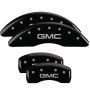 MGP 34001SGMCBK 4 Caliper Covers Engraved Front & Rear GMC Black finish silver ch