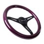 NRG Classic Wood Grain Steering Wheel (350mm) Purple Pearl/Flake Paint w/Black 3-Spoke Center
