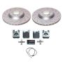 PowerStop ESK7019 Genuine Geomet Coated Rotors, ECE-R90 Brake Pads + Hardware Kit