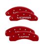 MGP 32014SMOPRD 4 Caliper Covers Engraved Front & Rear MOPAR Red finish silver ch