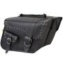 Willie & Max 58750-01 Universal Ranger Studded Large Slant Saddlebags (16 in L x 11 in H x 6.5 in W) - Black