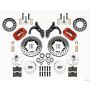 Wilwood 140-12021-DR Forged Dynalite Front Kit 11.00in Drill-Red 65-68 Chevy Impala -Drum Spindle