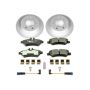 PowerStop ESK6197 Genuine Geomet Coated Rotors, ECE-R90 Brake Pads + Hardware Kit