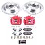 PowerStop KC5848-26 Z26 Street Performance Ceramic Brake Pad, Drilled Slotted Rotor, and Caliper Kit