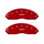 MGP 16094FMGPRD Front set 2 Caliper Covers Engraved Front  Red finish silver ch