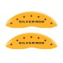 MGP Front set 2 Caliper Covers Engraved Front Silverado Yellow finish black ch