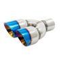 Mishimoto MMEXH-TIP-FSTBT Dual Offset Tips 2.5in Inlet 3in Outlet Slash Cut - Burnt