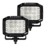 Go Rhino 750300323FCS Xplor Bright Series Sideline Cube LED Flood Light Kit (Surface Mount) 4x3 - Blk (Pair)
