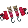 BikeMaster 100577 2x84in Ratchet Tiedown Pair - Red