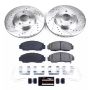 PowerStop K9109 Z23 Daily Driver Carbon-Fiber Ceramic Brake Pad and Drilled & Slotted Rotor Kit