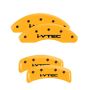 MGP 20130SIVTYL 4 Caliper Covers Engraved Front & Rear i-Vtec Yellow finish black ch