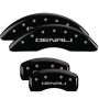 MGP 34001SDNLBK 4 Caliper Covers Engraved Front & Rear Denali Black finish silver ch