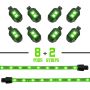 XKGLOW XK034001-G XK Glow Strips Single Color  LED Accent Light Motorcycle Kit Green - 8xPod + 2x8In