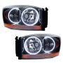 Oracle Lighting 7033-335 2006 Dodge Ram Pre-Assembled LED Halo Headlights - (Black Housing)