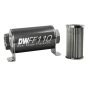 DeatschWerks Stainless Steel 8AN 10 Micron Universal Inline Fuel Filter Housing Kit (110mm)