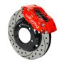 Wilwood 140-15395-DR Dynapro Radial Front Kit 11in Drilled & Slotted Red 61-67 Jaguar XKE w/ Lines