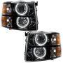 Oracle Lighting 7105-001 SMD Pre-Assembled Headlights, Black, Round Style, White