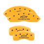 MGP 4 Caliper Covers Engraved Front & Rear Chevy Racing Yellow Power Coat Finish Black Characters