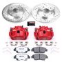 PowerStop KC6317-26 Z26 Street Performance Ceramic Brake Pad, Drilled Slotted Rotor, and Caliper Kit