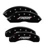 MGP 4 Caliper Covers Engraved Front & Rear SPORT Black finish silver ch