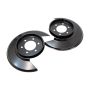 Kentrol 55-83 Jeep CJ Disc Brake Dust Cover Jeep Black Powdercoat Stainless