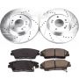 PowerStop K7355 Z23 Daily Driver Carbon-Fiber Ceramic Brake Pad and Drilled & Slotted Rotor Kit