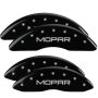MGP 12124SMOPBK 4 Caliper Covers Engraved Front & Rear MOPAR Black finish silver ch