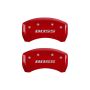 MGP Rear set 2 Caliper Covers Engraved Rear Boss Red finish silver ch