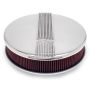 Edelbrock Air Cleaner Classic Series Round Aluminum Top Cloth Element 14In Dia X 3 9In Polished