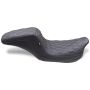 Mustang Motorcycle 75299GM Mustang 08-24 HD FL Touring Double Diamond Squareback 1PC Seat - Black w/ Grey Stitching