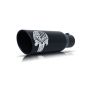 Gibson Performance Exhaust 76-1008 Patriot Skull Rolled Edge Angle Exhaust Tip; Black Ceramic