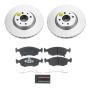 PowerStop ESK7168 Genuine Geomet Coated Rotors, ECE-R90 Brake Pads + Hardware Kit