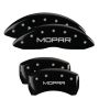 MGP 32004SMOPBK 4 Caliper Covers Engraved Front & Rear MOPAR Black finish silver ch