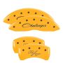 MGP 4 Caliper Covers Engraved Front Cursive/Challenger Engraved Rear RT Yellow finish black ch