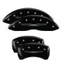 MGP 32016SCW2BK 4 Caliper Covers Engraved Front & Rear Style 2/Chrysler Wing Black finish silver ch