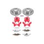 PowerStop KC581-26 Z26 Street Performance Ceramic Brake Pad, Drilled Slotted Rotor, and Caliper Kit