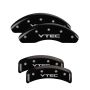 MGP 39002SVTCBK 4 Caliper Covers Engraved Front & Rear Vtech Black finish silver ch