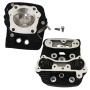 S&S Cycle 90-1509 84-99 BT 93cc Cylinder Head Kit For S&S 4in Bore - Wrinkle Black