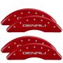 MGP 34003SDNLRD 4 Caliper Covers Engraved Front & Rear Denali Red finish silver ch