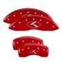 MGP 21183SCRKRD 4 Caliper Covers Engraved Front & Rear Circle K/Kia Red finish silver ch